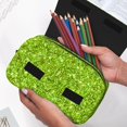 thumbnail image 7 of Hirioo Lime green glitter for Large Grid Mesh Pencil Case with Zipper Stationery Organizer Case, 7 of 7