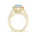thumbnail image 2 of ANGARA Natural Round 1.6 ct Aquamarine Split Shank Ring with Diamond Halo in 14K Yellow Gold for Women (Size-8mm) | March Birthstone, Anniversary, Jewelry Gift for Women | Natural Aquamarine Ring, 2 of 9