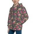 thumbnail image 2 of Fotbe Rose Mix Leopard Pattern Youth Pullover Hooded Sweatshirt, Boys Hoodie, Kangaroo Pocket Hoodie for Kids Girls -Small, 2 of 6