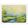 thumbnail image 1 of Country Bath Mat, Pastoral Paint of a Forest in the Spring Time with Fresh Colored Leaves Trees Art, Non-Slip Plush Mat Bathroom Kitchen Laundry Room Decor, 29.5 X 17.5 Inches, Green Blue, Ambesonne, 1 of 2