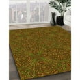 thumbnail image 3 of Ahgly Tapis Rond Lavable en Machine Intérieur Transitionnel Rouge Brun, 5 Pieds Rond, 3 of 7