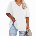 thumbnail image 2 of Kaprioy Womens Summer Tops Womens Summer V-Neck T-Shirt Short Sleeve Shirts for Women Tunic Tops Blouse Shirts, 2 of 4