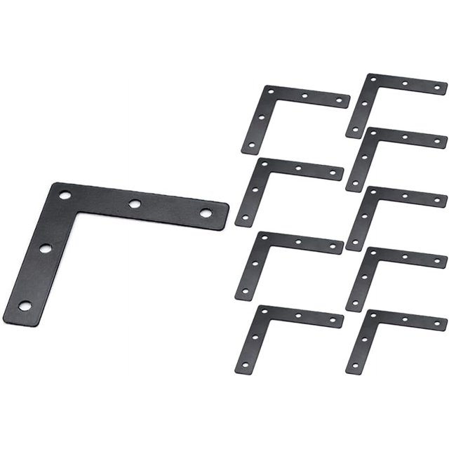 20 piezas soportes de esquina planos en forma de L, reparación de esquinas de ángulo recto de Metal de 80x80mm