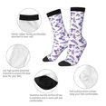 thumbnail image 4 of Honeii Lavender Flowers Print Adult Socks,Crew Socks,Casual Calf Socks,Daily Wear Socks for Men & Women, Perfect for Sports, Casual and Everyday Use, 4 of 6