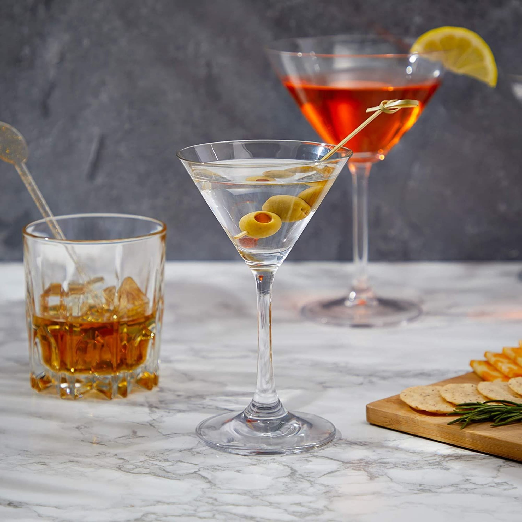 VENVENWEAVS Martini Glasses Set of 4,Hand-blown Stemless Crystal Martini  Glasses And Bar Jigger in G…See more VENVENWEAVS Martini Glasses Set of