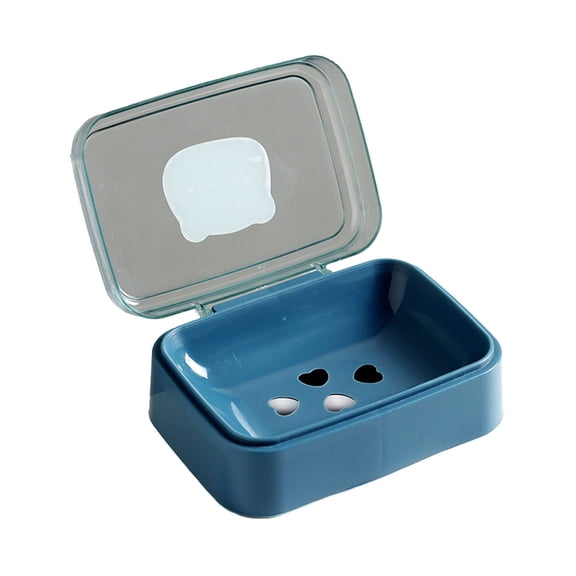 CASAFUN Transparent Plastic Soap Case Holder Portable Clear Soap Container Box for Home Kitchen