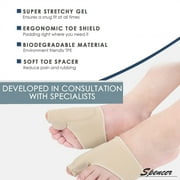 Spencer 1 Pair Gel Pad Bunion Protector Sleeves with Gel Toe Separators Spacers Hallux Valgus Bunion Pain Relief