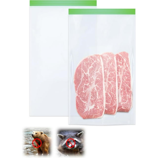 Sacs de Rangement Anti-Odeurs - Sacs Alimentaires Anti-Odeurs 12 x 20 Pouces pour la Randonnée, le Camping et l'Organisation à la Maison - Grand Sac Réutilisable Anti-Odeurs, Imperméable et à Double Fermeture Éclair (Lot de 2)
