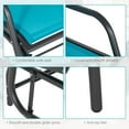 thumbnail image 6 of Outsunny Outdoor Glider Chair, Swing Chair with Breathable Mesh Fabric, Curved Armrests and Steel Frame for Porch, Garden, Poolside, Balcony, Blue, 6 of 9
