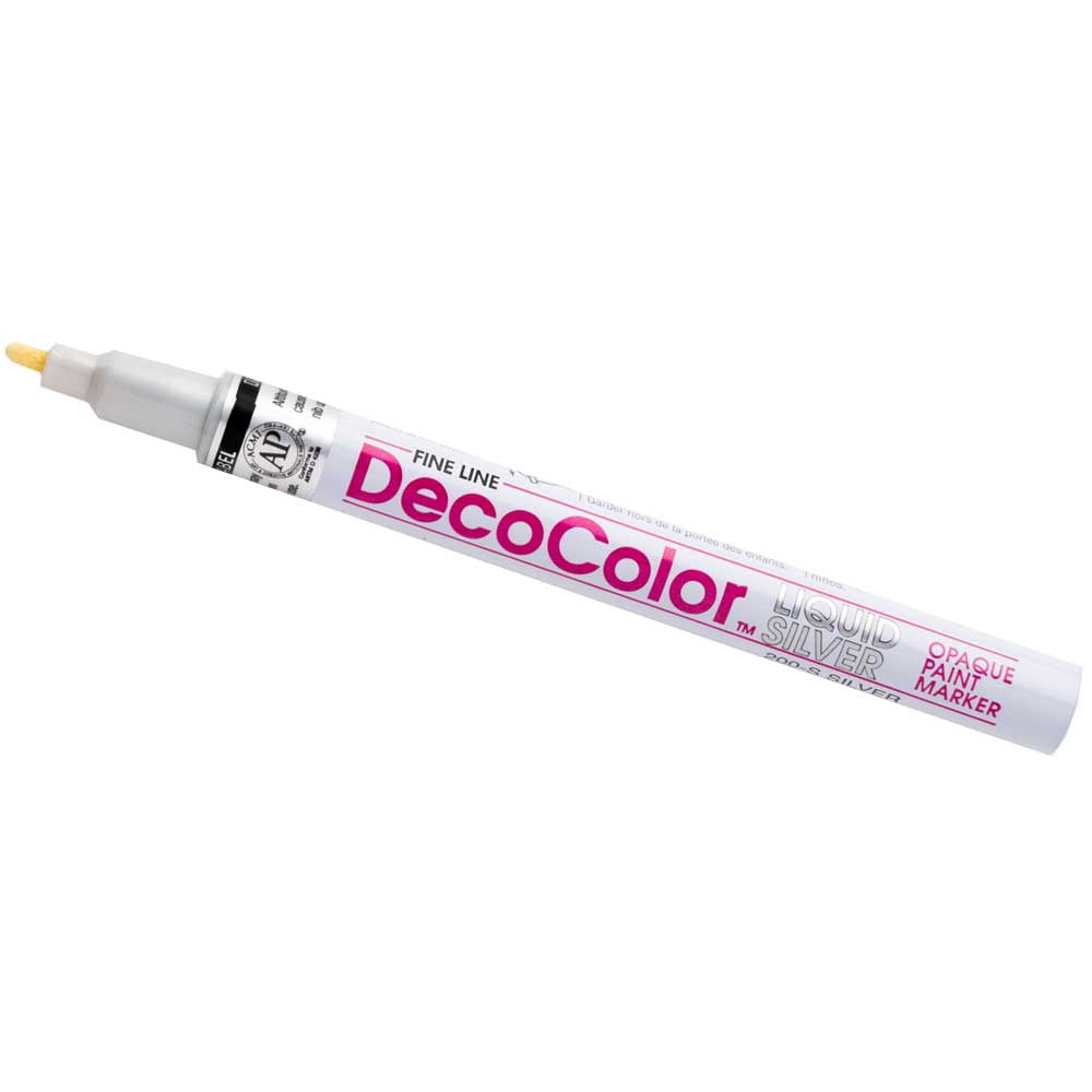 Marvy Uchida Fine Line Opaque Paint Marker, Silver, 1/Pack