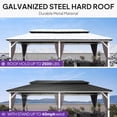 thumbnail image 5 of PURPLE LEAF 10' X 20' Outdoor Hardtop Gazebo Metal Double Roof White Aluminum Frame Heavy Duty Patio Gazebo with Curtain and Netting for Backyard and Garden, Grey, 5 of 8