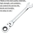 thumbnail image 4 of 2/5" Metric Flex-Head Ratcheting Wrench Set Flex-Head Angle Wrenches CRV Gear Spanner Set Combination Ended Spanner Kit Professional Chromium Vanadium Steel Ratchet Wrenches, 4 of 6