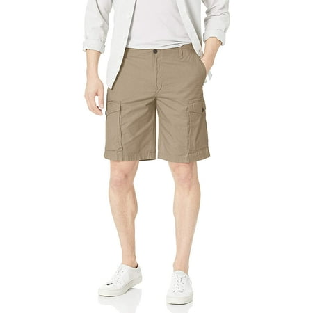 IZOD Men's Solid Rip-Stop Cargo Short (Cedarwood Khaki, 38)