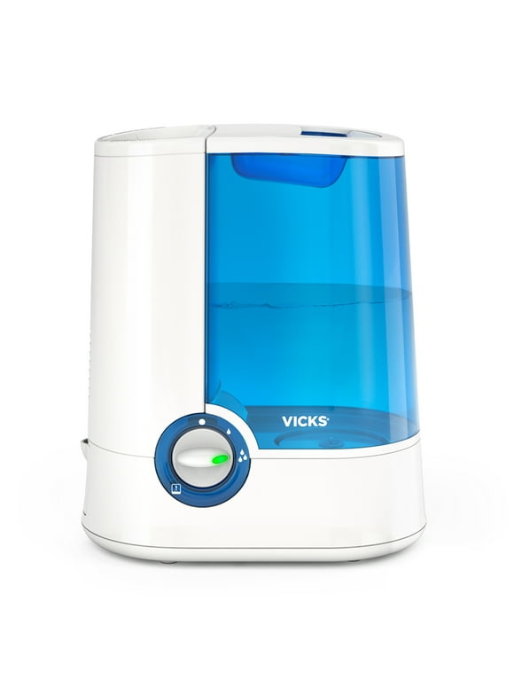 Vicks Warm Mist Humidifier, 250 sq ft, Blue, V750
