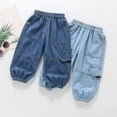 thumbnail image 4 of KAUOD Toddler Baby Boys Jeans Vintage Elastic Waist Harem Denim Pants Straight Pull on Fall Casual Denim Trousers with Pockets, 4 of 7