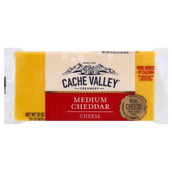 Cache Valley Creamery Medium Cheddar Cheese 32 Oz Walmart Com