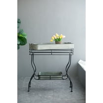 32x15x31" Maggie Galvanized Tray Table Accent Table