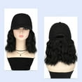 thumbnail image 2 of Peluca, sombrero de mujer, peluca negra, peluca marrón oscuro y marrón claro, gorro de peluca, corte bob, pelo corto y rizado, 2 of 4