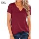thumbnail image 2 of Qarigey Camisa de manga corta con cuello en V en la parte delantera para mujer Prendas para la parte del cuerpo Vino rojo XXL Qarigey AP001699-12, 2 of 5
