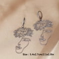 thumbnail image 5 of Punk Human Face Hoop Earrings For Women Retro Abstract Hollow out Statement Flower Metal Fashion Dangle Earring Jewelry, 5 of 5