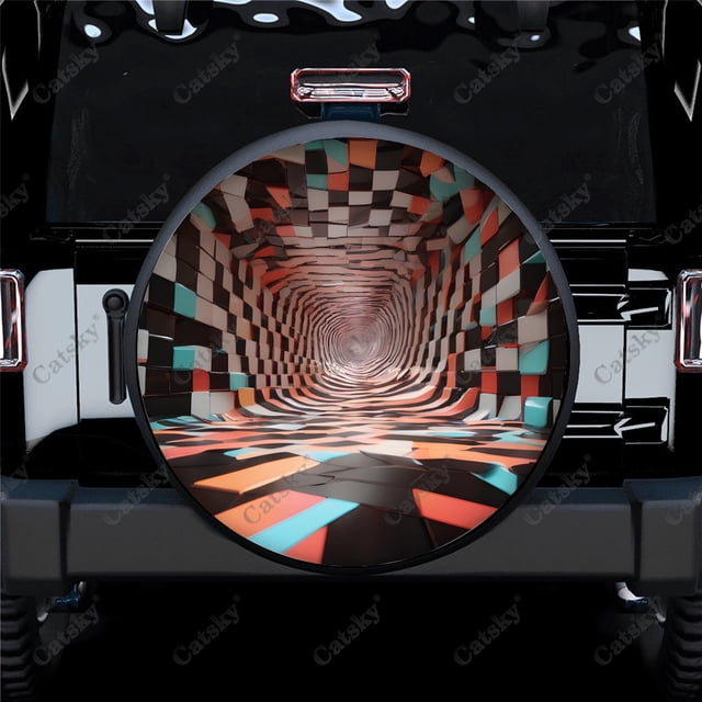 3D Colorful Depth Print Spare Tire Cover Waterproof Tire Wheel Protector for Car Truck SUV Camper Trailer Rv