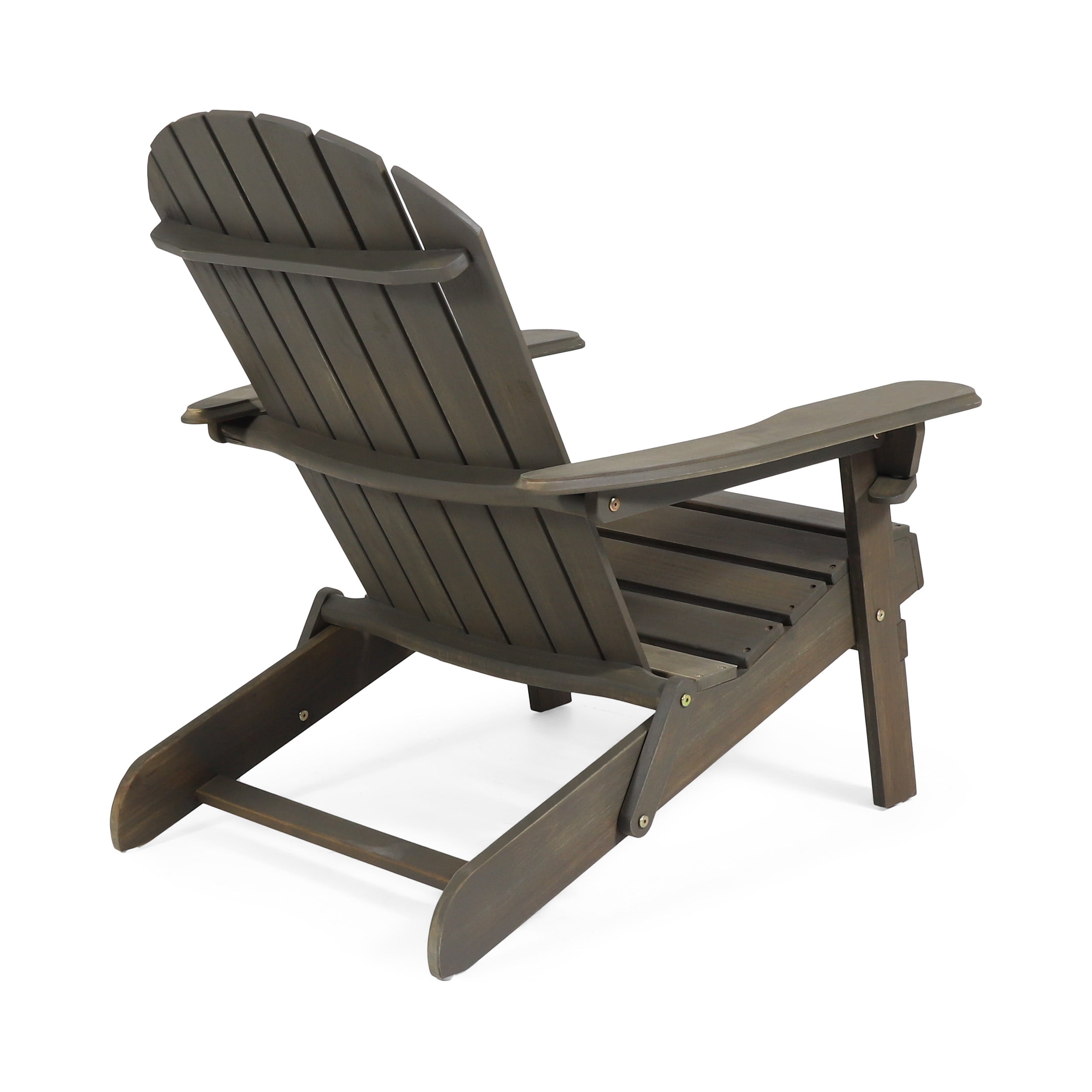 Micah Outdoor Acacia Wood Adirondack Chairs with Cushions, Grey , Khaki
