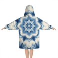 thumbnail image 2 of Indigo Tie Dye Star Blanket Hoodies for Kids 6-13YR Oversize Wearable Blanket Hoodies for Boys Girls Teens, 2 of 7