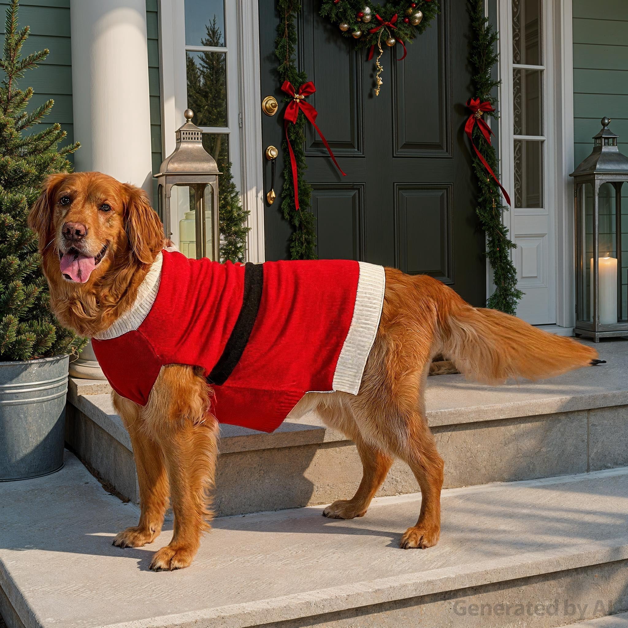 Vibrant Life Dog Sweater, Santa, Red, Extra Large