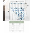 thumbnail image 6 of No Hook Shower Curtain with Snap-in Liner, Blue Starfish Waterproof Fabric Bathroom Curtains, Swimming Ring Slippers Conch Pearl Bath Curtains & Mesh Top Window 66"x72", 6 of 6