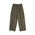 thumbnail image 4 of Wancir Womens Linen Pants Wide Leg High Waisted Drawstring Casual Flowy Pants with Pockets, 4 of 7
