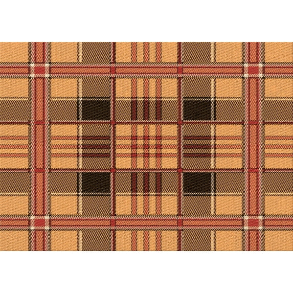 Ahgly Company Machine Washable Indoor Rectangle Transitional Orange Area Rugs, 7' x 9'