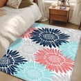 thumbnail image 4 of Pink Blue Grey Sunflowers Area Rugs 2.7'x5', Washable Small Throw Rugs for Kitchen Bedroom, Boho Retro Floral Rustic Blossom Indoor Outdoor Rug Non-Slip Low Pile Carpet Runner Reversible Floor Mats, 4 of 8