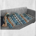 thumbnail image 6 of Tribal Soft Flannel Fleece Throw Blanket, Print with Persian Tulips Floral Spring Season Bohemian Art, Cozy Plush for Indoor and Outdoor Use, 50" x 70", Blue Orange and White, by Ambesonne, 6 of 6