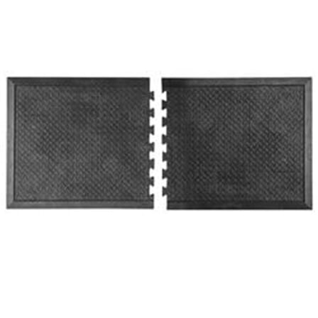 Amerihome  Interlocking Anti Fatique Rubber Mat, Black - 2 Piece