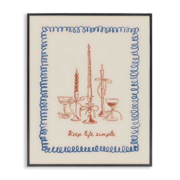 Stupell Industries Shabby Chic Keep Life Simple Candles Black Framed Giclee Art, 11 x 14, by The Prints Vibe