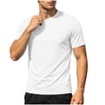 thumbnail image 3 of Ovzne Men's Big & Tall Round Neck Short Sleeve Athletic Basi T-Shirts Breathable Casual Summer Stretchy Activewear Tops S-3XL Multiple Colors, 3 of 10
