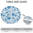thumbnail image 6 of Pioneer Flower Floral Print Pattern Round Fitted Tablecloth with Elastic Edge,Dining Table Cover Waterproof,Outdoor Round Tablecloth for Camping,Dining,Indoor and Outdoor, 6 of 7