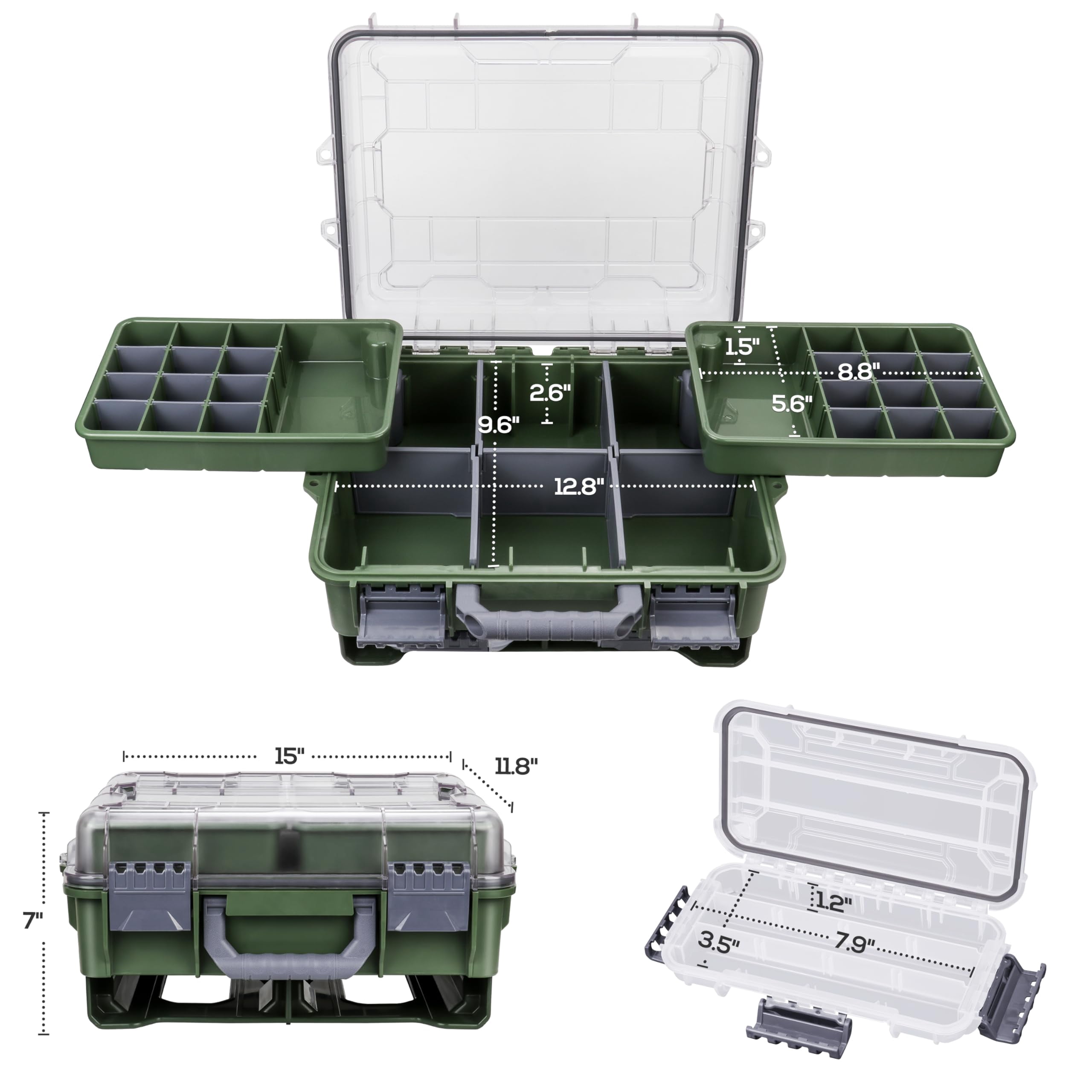 Universal Fishing Tackle Box With Two Small Tray  Removal Inside Design Waterproof Trunk Storage Thicker Floating Airtight Stowaway Xmas Surprise Gifts For Men Women