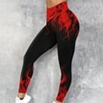 thumbnail image 2 of Leggings for Women Fashion Vintage Flame Printed High Elastic Waist Joggers Spring Casual Plus Size Workout Yoga Pants(Red,M), 2 of 6