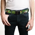 thumbnail image 2 of Adjustable Belt, Clamp Buckle, Cut-to-Fit, Marvin the Martian Poses White Green, 2 of 3