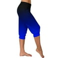 thumbnail image 6 of Scyoekwg Capris for Women Casual Summer Lightweight Mid Waist Gradient Color Capris Joggers Workout Athletic Yoga Pants Ladies Capris (Blue,XXXL), 6 of 6