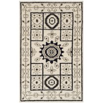 SAFAVIEH Kenya Elizabeth Geometric Area Rug, Ivory/Grey, 3' x 5'