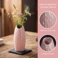 thumbnail image 2 of REGALWOVEN Small Ceramic Bud Modern Cylinder Vase, Matte Ribbed Decorative Flower Vase for Desktop, Shelf & Bathroom, Boho Pink 2.4"L x 2.4"W x 5.1"H, 2 of 6