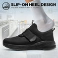 thumbnail image 6 of SPIEZ® Unisex Waterproof Work Shoes,Non Slip Lightweight Work Sneakers,Easy Clean Slip On Food Service Shoes for Waiter|Nurse|Chef-Black,Size 12.5 Women/11 Men, 6 of 11
