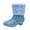 Blue, variant on Kids Girls High Heel Boots Sparkly Sequin Mid-Calf Boots Winter Warm Faux Fur Trim Princess Party Shoes for Toddlers
