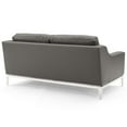 thumbnail image 6 of Modway Harness 3-Piece Stainless Steel & Leather Sofa Set in Gray, 6 of 8