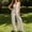 Khaki women boho beach outfit a1, variant on BRELIL Women Two Piece Striped Boho Beach Outfit V Neck Sleeveless Peplum Top Wide Leg Pants Casual Loose Summer Vacation Tracksuit Lounge Set, Yellow XL