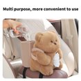 thumbnail image 4 of Car Tissue Holder And Trash Bin Cartoon Plush Dolls Auto Armrest Paper Drawer Storage Garbage Box Can 2 in 1, 4 of 9