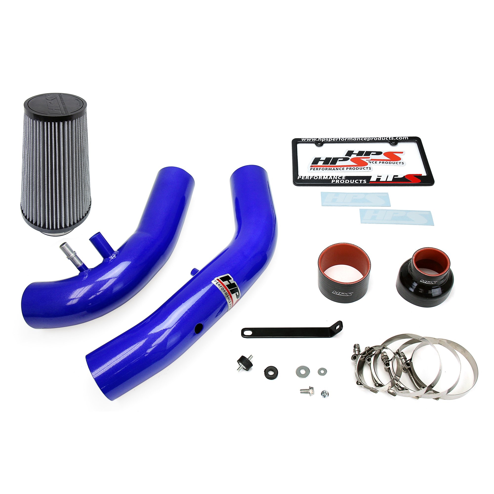HPS Performance Blue Cold Air Intake Compatible for 2015-2017 Ford Mustang Ecoboost 2.3L Turbo, 837-575BL