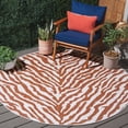 thumbnail image 2 of SAFAVIEH Machine Washable Rug Indoor/Outdoor Bermuda Collection - Bermuda Rada Abstract Indoor/Outdoor Area Rug, Rust/Ivory, 6'7" x 6'7" Round, 2 of 12